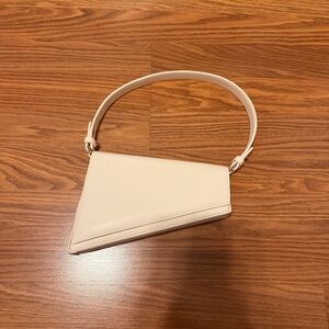 Madison West Cream Asymmetrical Shoulder Bag